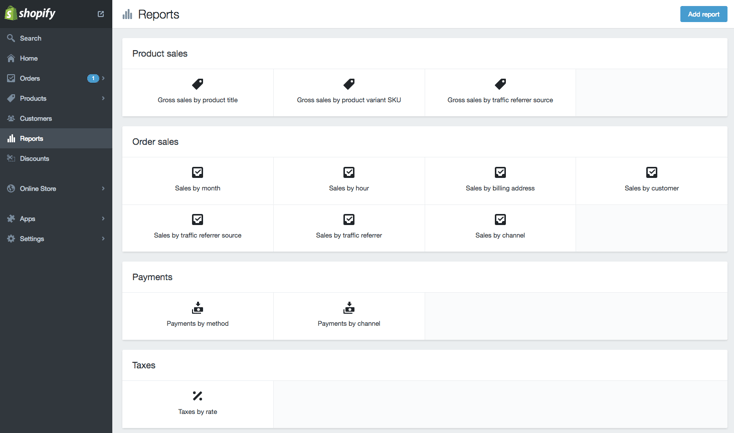 Shopify order processing and reporting tools